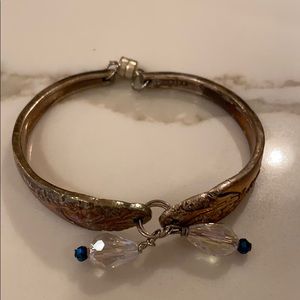 COOL VINTAGE SILVER W BEAD MAGNETIC BRACELET